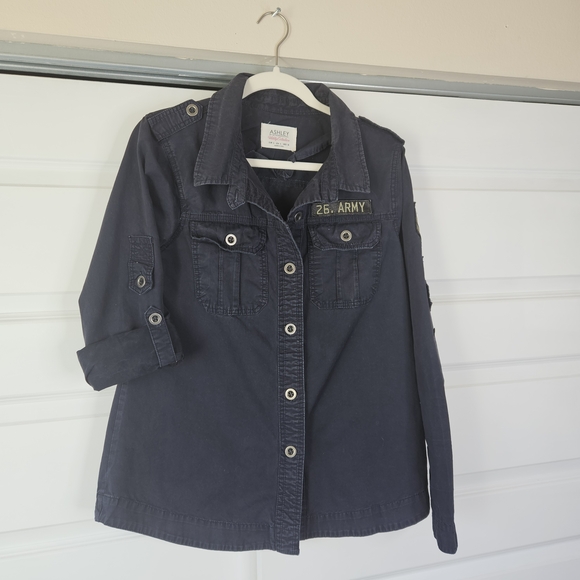 Ashley By 26 International Jackets & Blazers - Ashley by 26 International Navy Blue Utility Shirt Jacket sz L